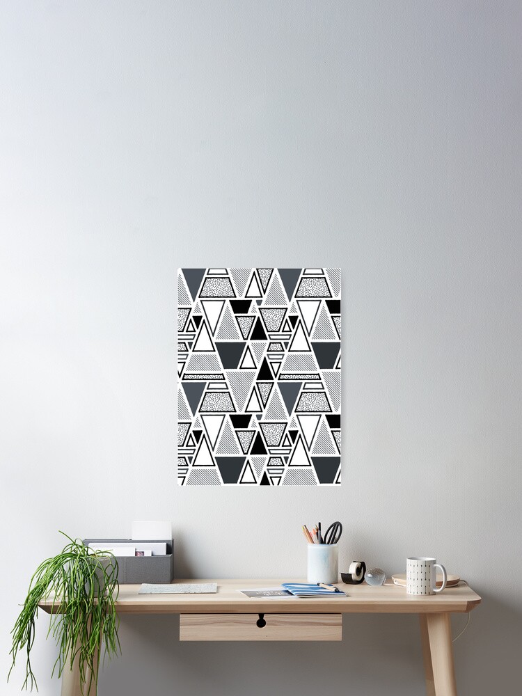 Black And Beige Angular Patterns Wall Hanging