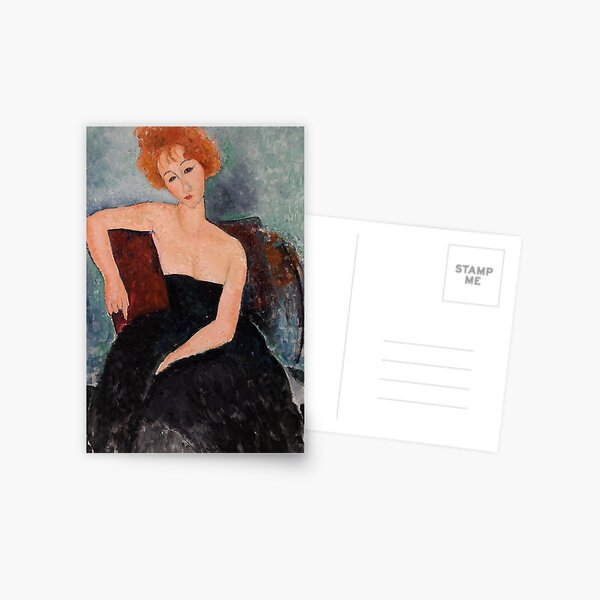 Item preview, Redheaded Girl in Evening Dress by Amedeo Modigliani, 1918 designed and sold by Vintage Wall Art.