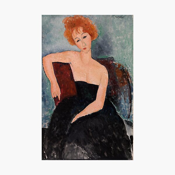 Item preview, Redheaded Girl in Evening Dress by Amedeo Modigliani, 1918 designed and sold by Vintage Wall Art.