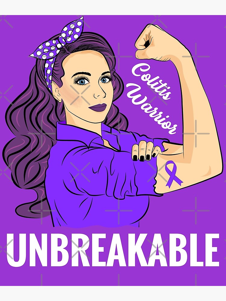 "Colitis Awareness Warrior Unbreakable Ulcerative Crohn's" Poster for
