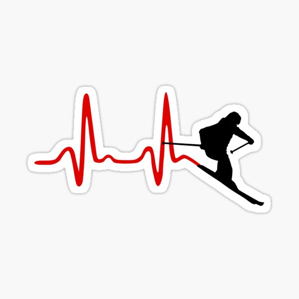 Item preview, Ski, Skiing Heartbeat designed and sold by claudiasartwork.