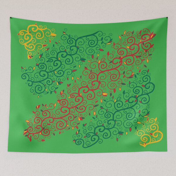 Item preview, Lithuanian Vine Pattern - Yellow, Green and Red designed and sold by JonGrin.