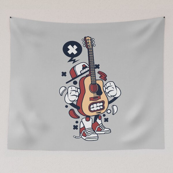 Item preview, Guitar Cartoon Character - Funny  illustration designed and sold by Nickelparis.
