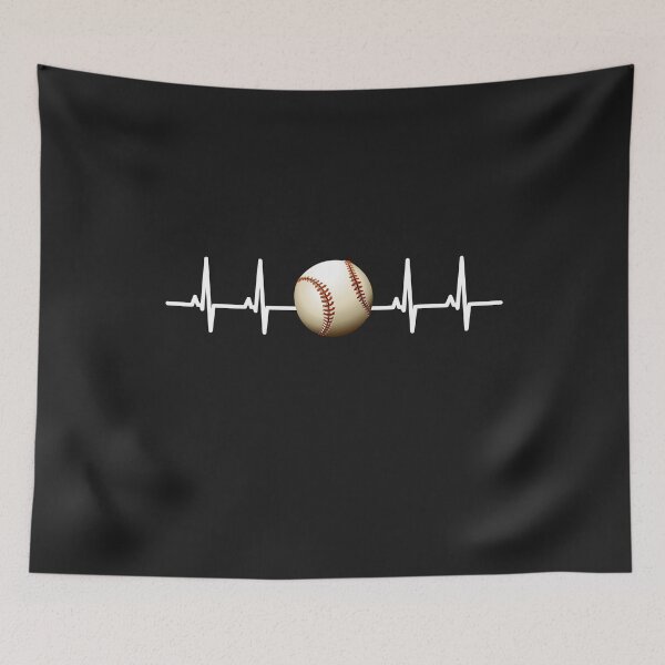 Item preview, Baseball picture ECG curve heartbeat heart rate designed and sold by dm4design.