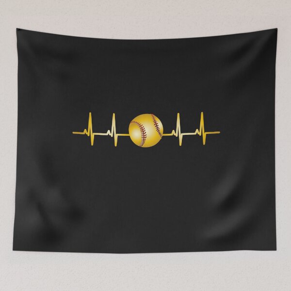 Item preview, Baseball picture ECG curve heartbeat heart rate designed and sold by dm4design.