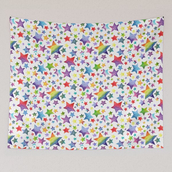 Item preview, Rainbow Stars on White designed and sold by dragonstarart.