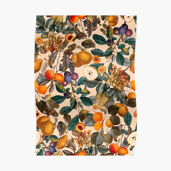 Vintage Fruit Pattern IX Poster
