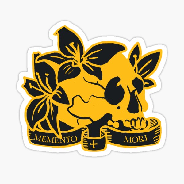 Memento Mori skull and flowers- remember you will die Sticker