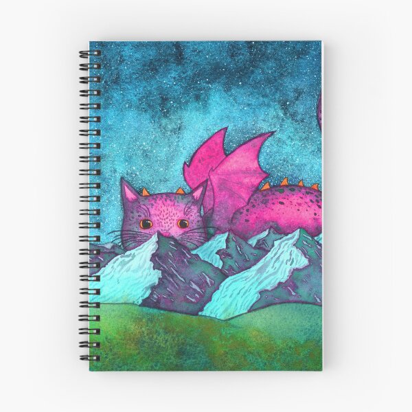 Item preview, Dragon Cat Watercolor Painting in Bright Colors designed and sold by dragonstarart.