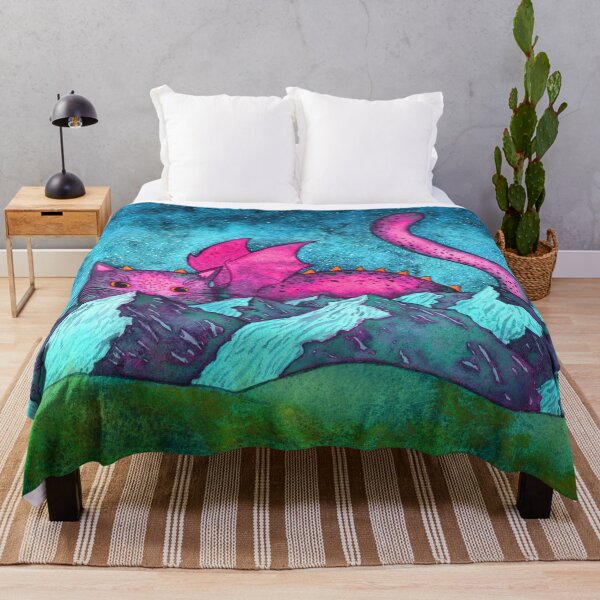 Item preview, Dragon Cat Watercolor Painting in Bright Colors designed and sold by dragonstarart.