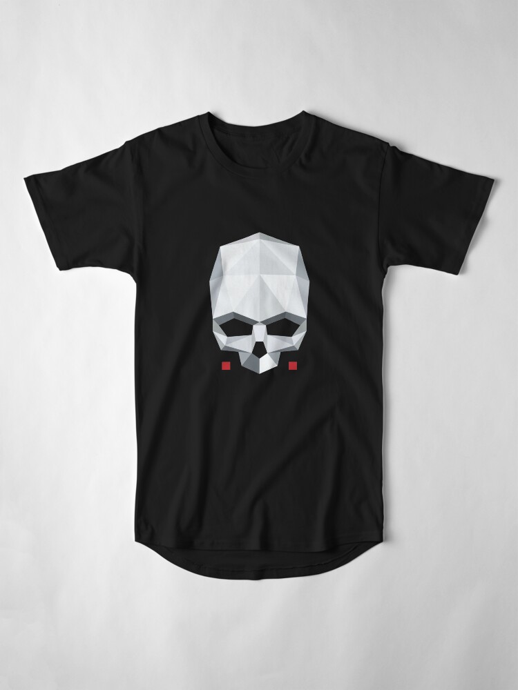 T-shirt long ''Tête de mort en Origami' : autre vue