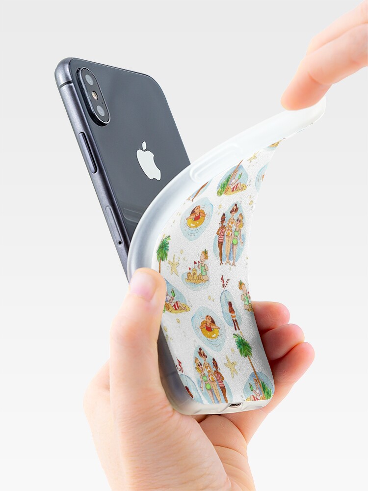 Alternate view of Vintage Beach Toile iPhone Case