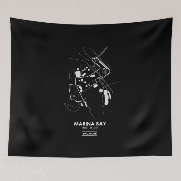 Item preview, Marina Bay - Singapore Track Map WHITE designed and sold by andreanastasio.
