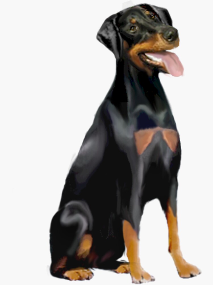 Doberman Pinscher - (black & tan) - natural ears by JeanBFitzgerald