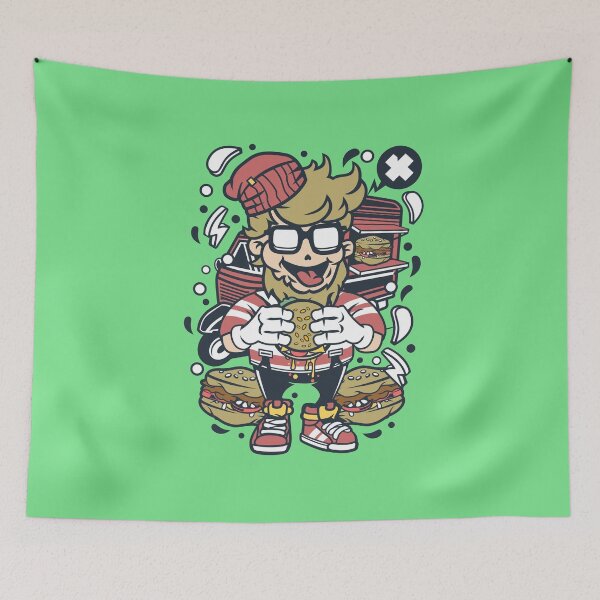 Item preview,   Hamburger Cartoon Character - What's not to adore about a burger ? Much respect to the burger. designed and sold by Nickelparis.