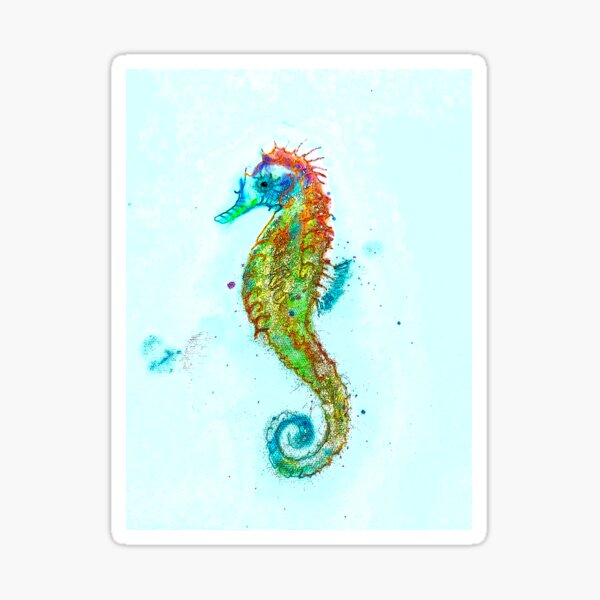 Rainbow Seahorse Sticker