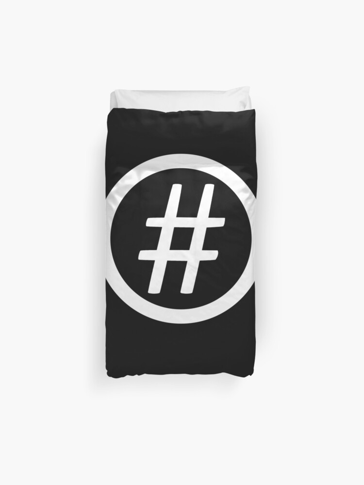 Hashtag Icon Icon In White Duvet Cover - robloxgift hashtag on twitter