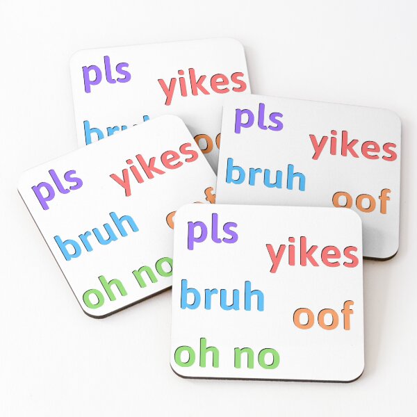 Item preview, oof sticker pack - oof, yikes, bruh, pls, oh no designed and sold by GrasslandDesign.