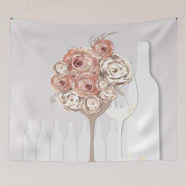 Item preview, Wine and flowers beige by mjvision Mia Niemi designed and sold by mjvisiondesign.