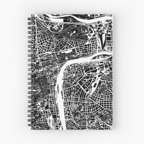 Item preview, Prague map black and white designed and sold by PlanosUrbanos.