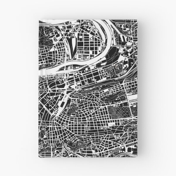 Item preview, Prague map black and white designed and sold by PlanosUrbanos.