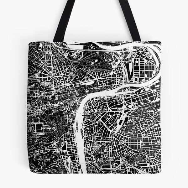 Item preview, Prague map black and white designed and sold by PlanosUrbanos.
