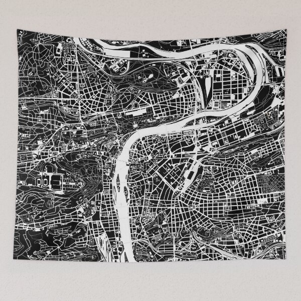 Item preview, Prague map black and white designed and sold by PlanosUrbanos.