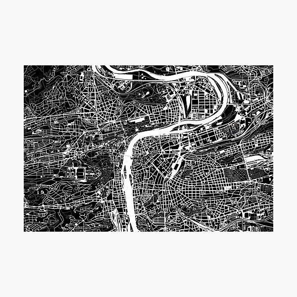 Item preview, Prague map black and white designed and sold by PlanosUrbanos.