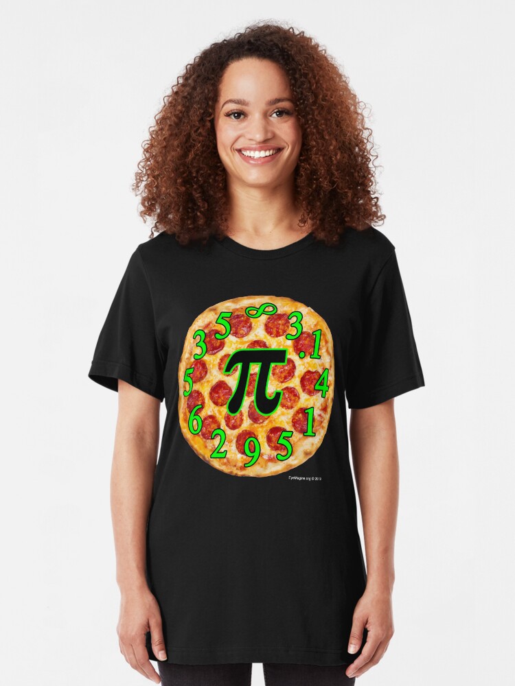 Alternate view of Pizza Pi Day Slim Fit T-Shirt