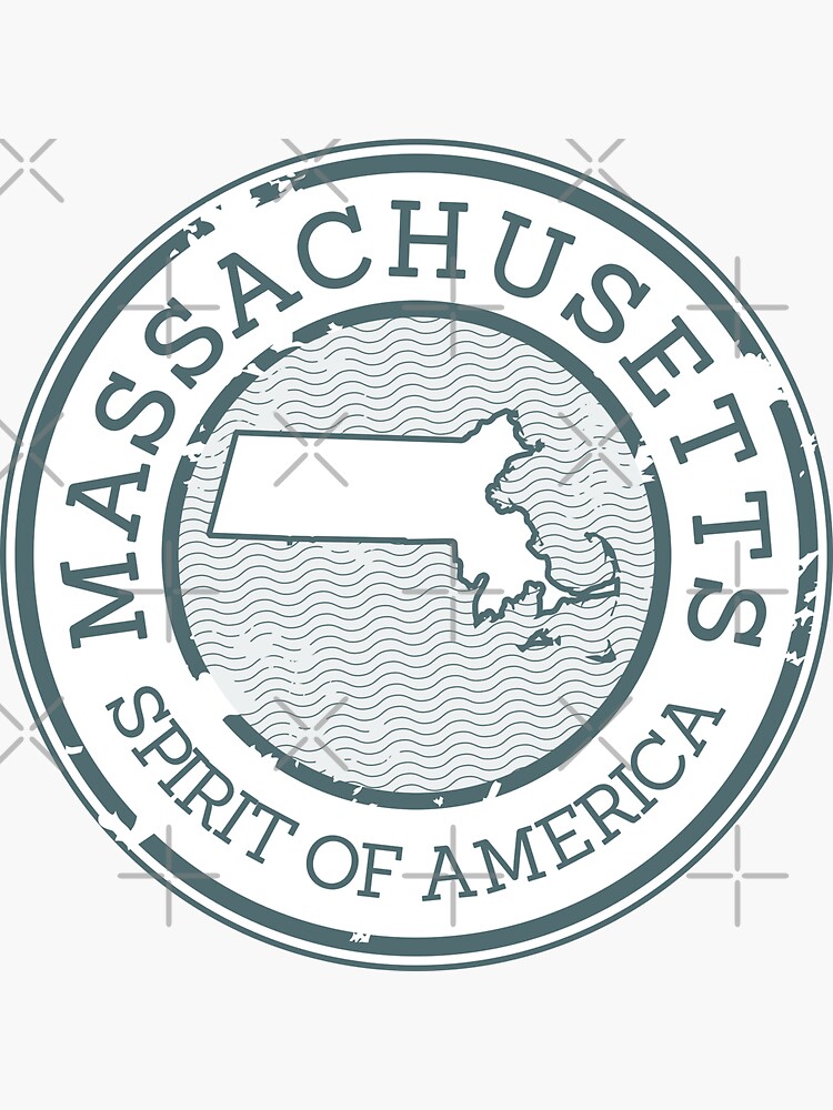 Massachusetts Spirit Of America Stamp Sticker For Sale By Stampusa Redbubble