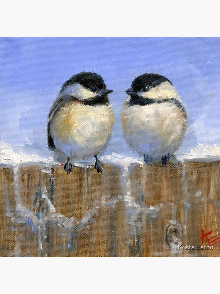 Cute Chickadee Birds in the Snow | Art Board Print