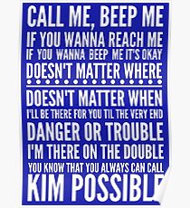 Call me, beep me in white Poster