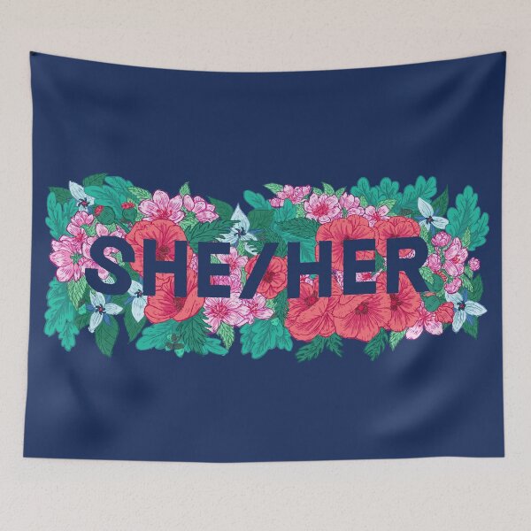 Item preview, She/Her Ivywild Floral Pronouns designed and sold by the-fairweather.