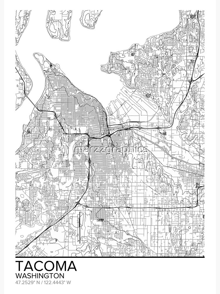 Groomsmen Modern Map Tacoma Map Art Anniversary Gift Birthday Gift Bridesmaid Custom Map Map Print Washington Custom Map Art Collectibles Prints Stokfella Com
