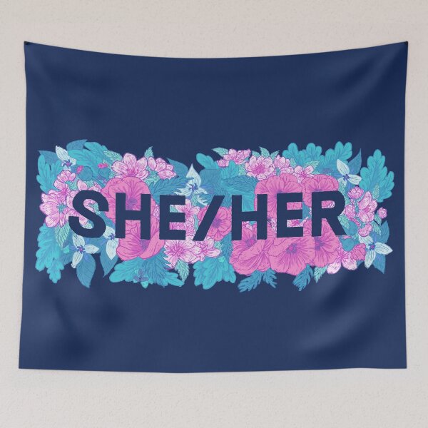 Item preview, She/Her WILLOWSHEAD Floral Pronouns designed and sold by the-fairweather.