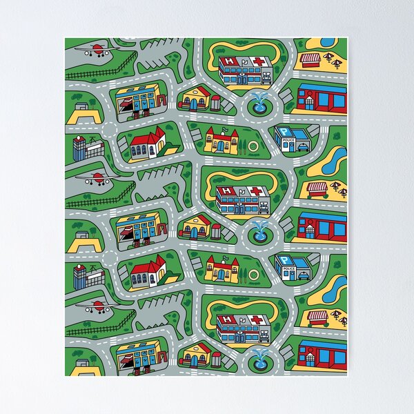Item preview, Car City Carpet Road Rug 90s Nostalgic Toy designed and sold by pixlpizza.