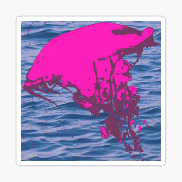 Pink jellyfish in the ocean Sticker