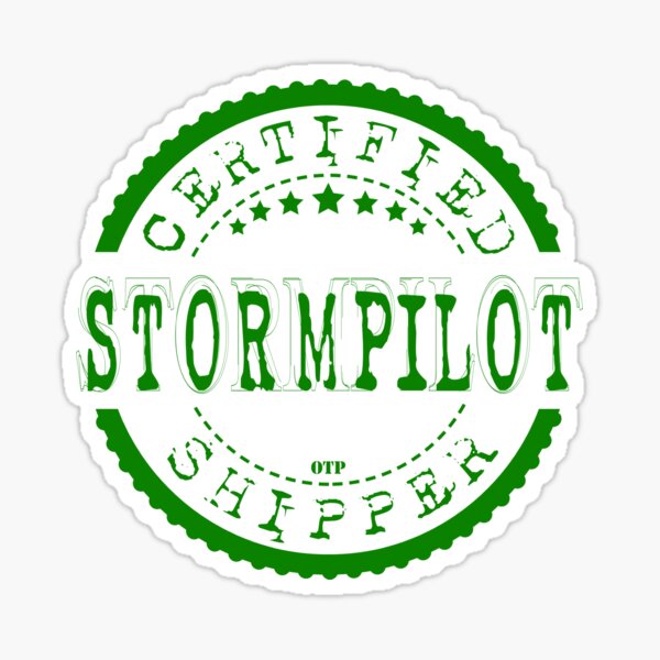 Vista previa del artículo con la obra «Remitente certificado de Stormpilot (sello verde)», diseñado y vendido por AlexVR.