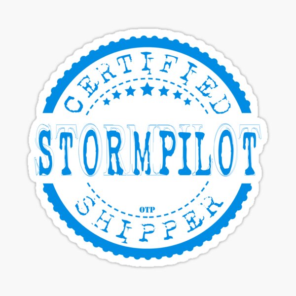 Vista previa del artículo con la obra «Remitente certificado de Stormpilot (sello azul)», diseñado y vendido por AlexVR.