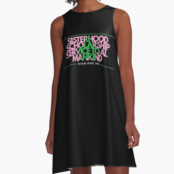 1908 AKA Pretty Girls Ivy Pearls Pink Green Phirst Pham A-Line Dress