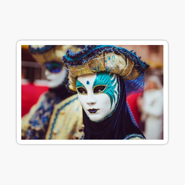 Sticker Traditional Venetian carnival mask 