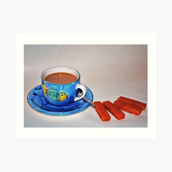 'Tea and fish fingers' Art Print