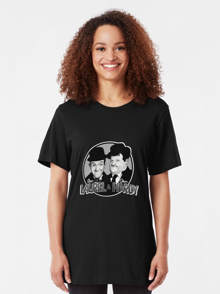 Alternate view of Laurel and Hardy design Slim Fit T-Shirt