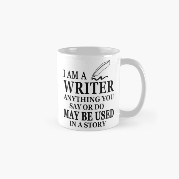 Writer Mug Black Ceramic Coffee Cup Funny Gift for Author Journaist Poet 