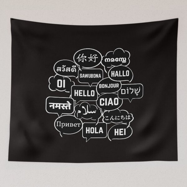 Item preview, Multilingual "Hello" - Dark Speech Bubbles designed and sold by MAS-S.