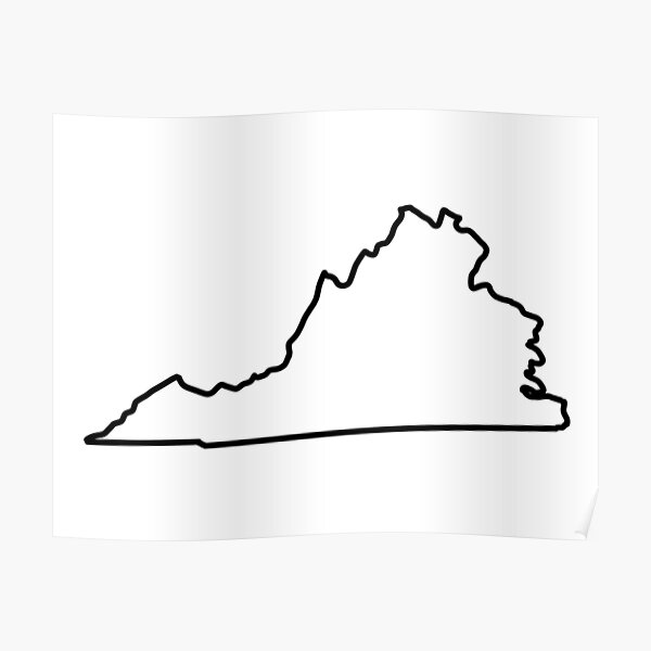 Virginia State Outline Poster For Sale By Chocmusings Redbubble   Poster,504x498,f8f8f8 Pad,600x600,f8f8f8.u8 