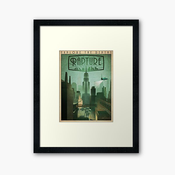 Rapture Art-Deco Travel Poster Framed Art Print