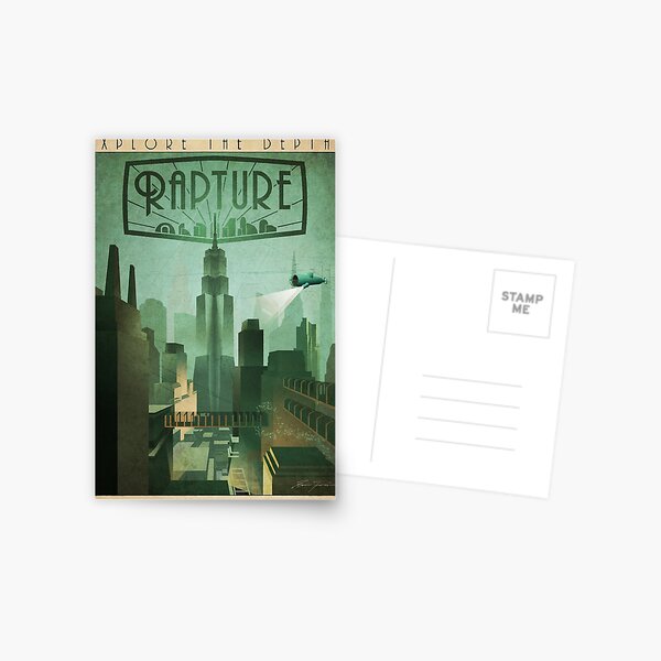 Rapture Art-Deco Travel Poster Postcard