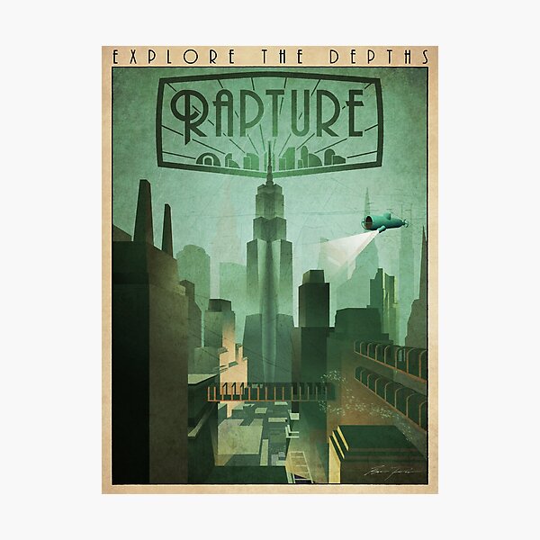 Rapture Art-Deco Travel Poster Photographic Print