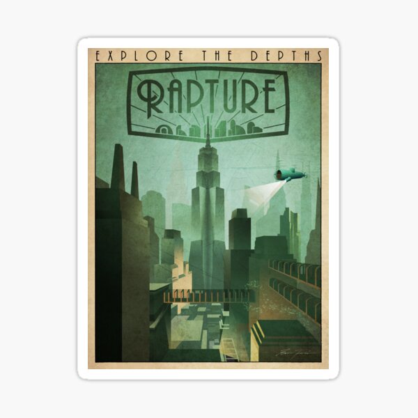 Item preview, Rapture Art-Deco Travel Poster designed and sold by Zigzugzwang.